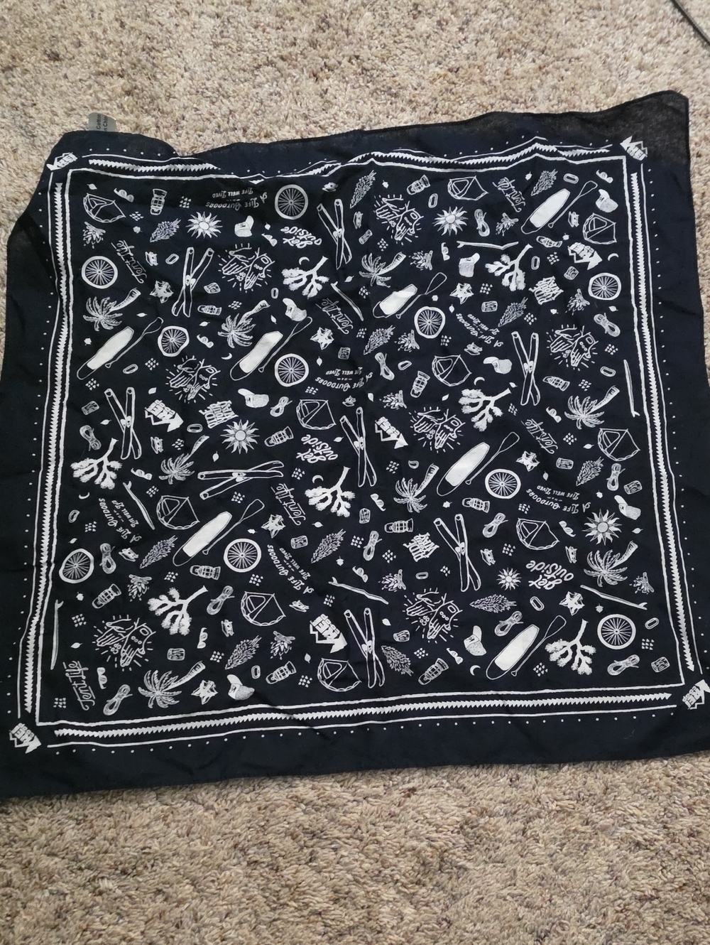 Black and White REI Patterned Bandana